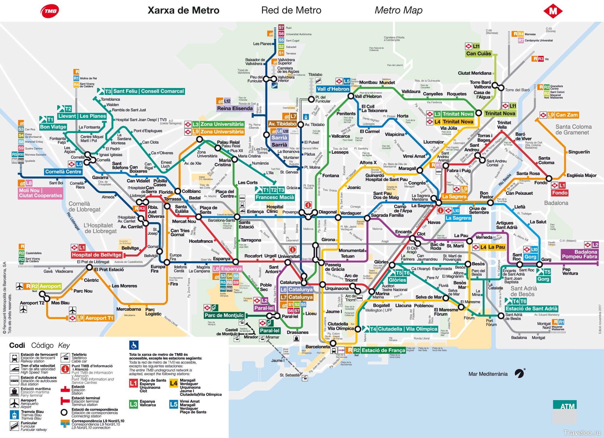 Схема барселонского метро