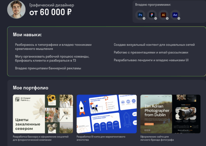 графический дизайнер - от 60 000 руб