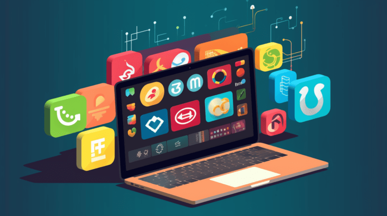 Laptop with programming languages and frameworks for RESTful API creation