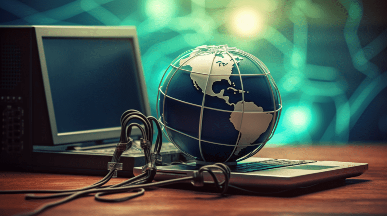 Computer connected to the global internet network
