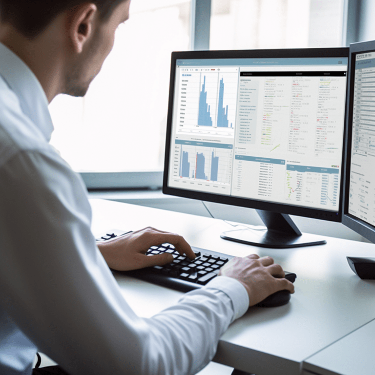 Person performing functional software testing.