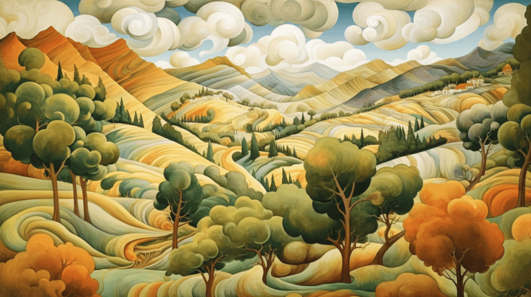 Layered landscape illustrating parallax effect