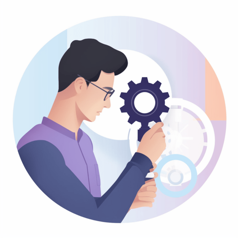 Tester examining a software component for testing