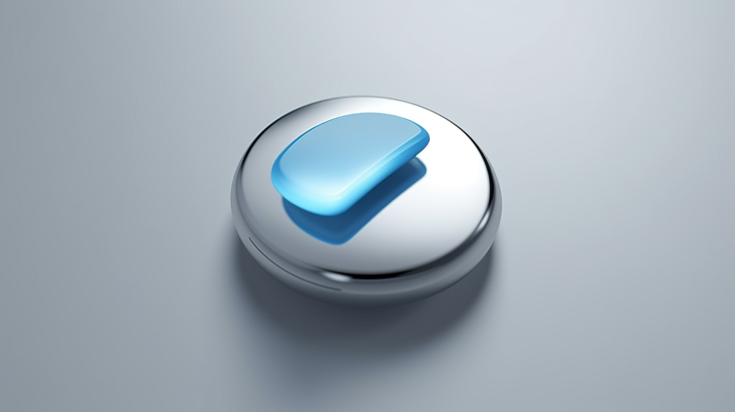 Cursor hovering over a blue button