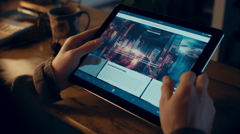 Infinite scroll in action on a tablet