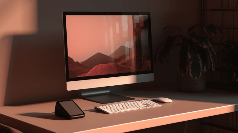 Computer screen displaying a shadow effect on a webpage heading