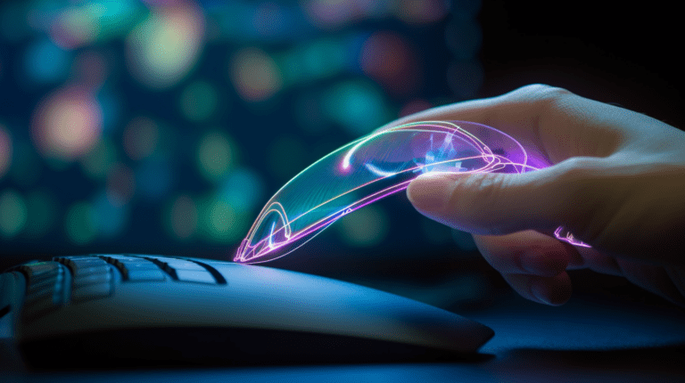 Person using a mouse to scroll up on a website