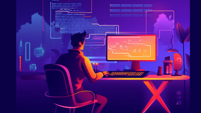 Web developer creating a website with Service Workers technology