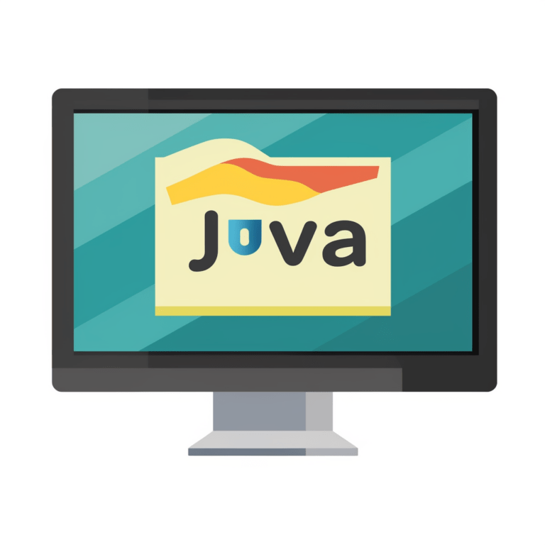 Java installation on a computer screen