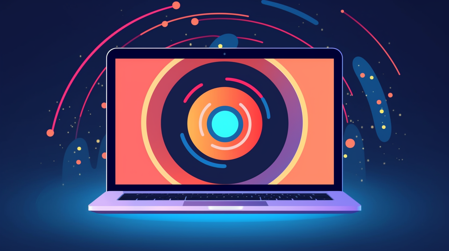 Laptop showcasing SVG animated circle on a website