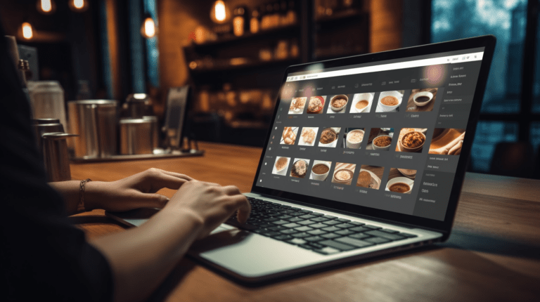Applying filters and sorting on a website using a laptop