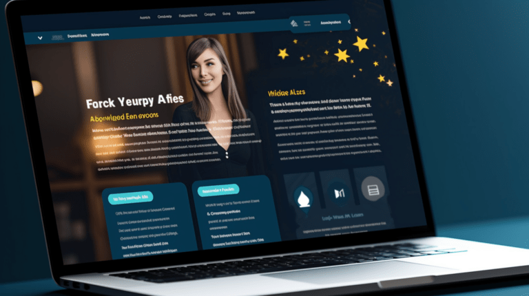 Laptop displaying customer testimonials on a website