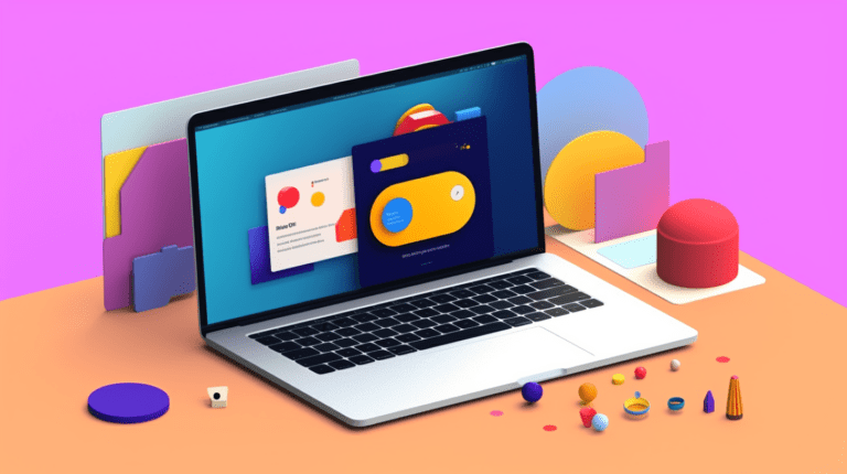 Laptop showcasing a Material Design website