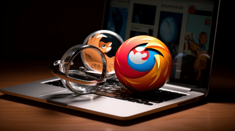 Computer screen with various browser icons