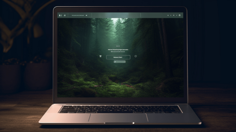Laptop displaying a modal window