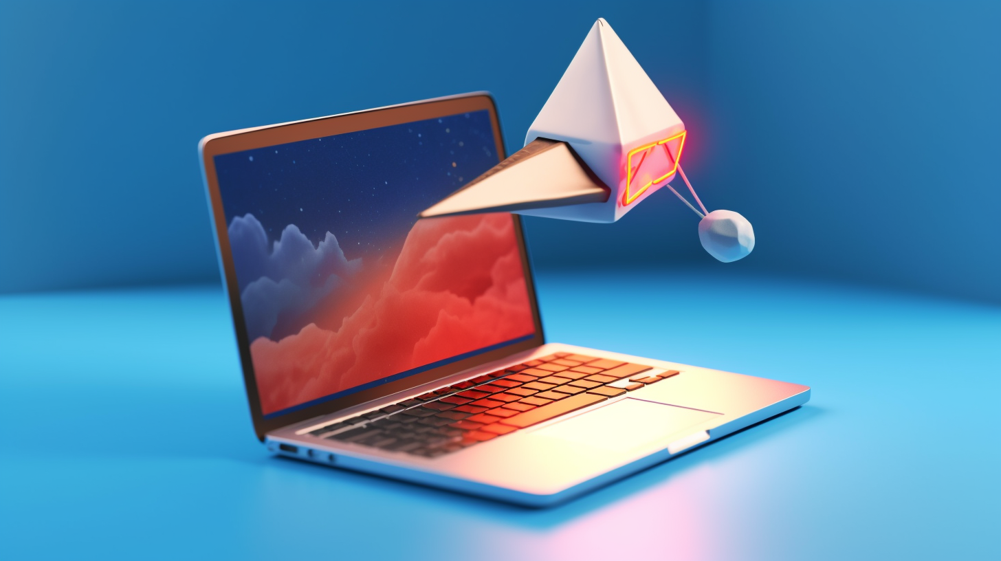 Laptop symbolizing email sending process