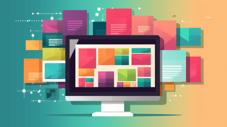 Computer screen with a structured web page layout