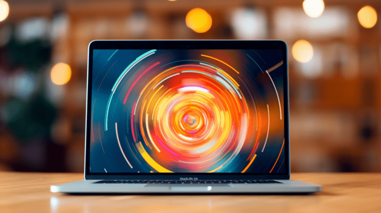 Preloader animation on a computer screen with a website in the background.