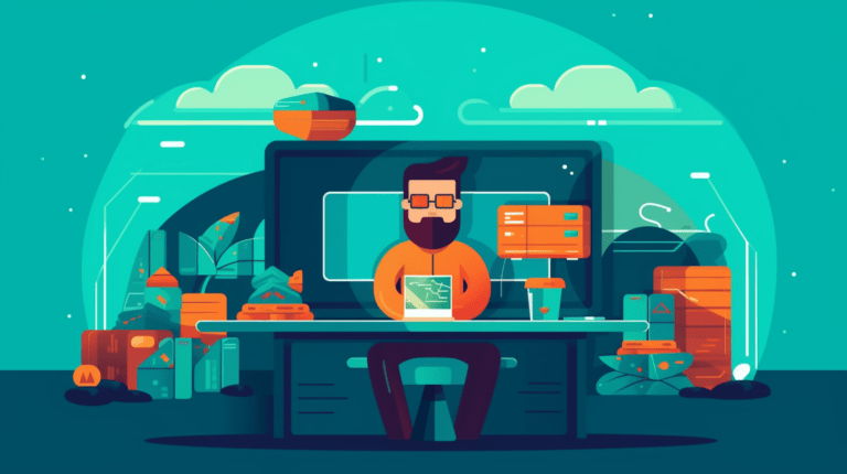 Web developer using Docker for website creation