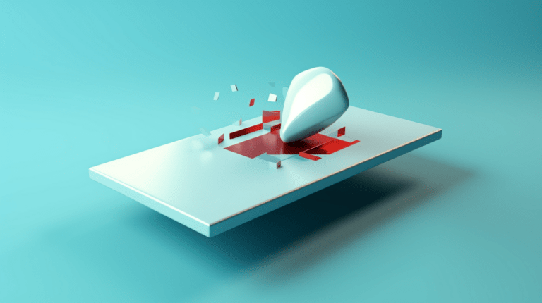 Mouse pointer interacting with a card interface