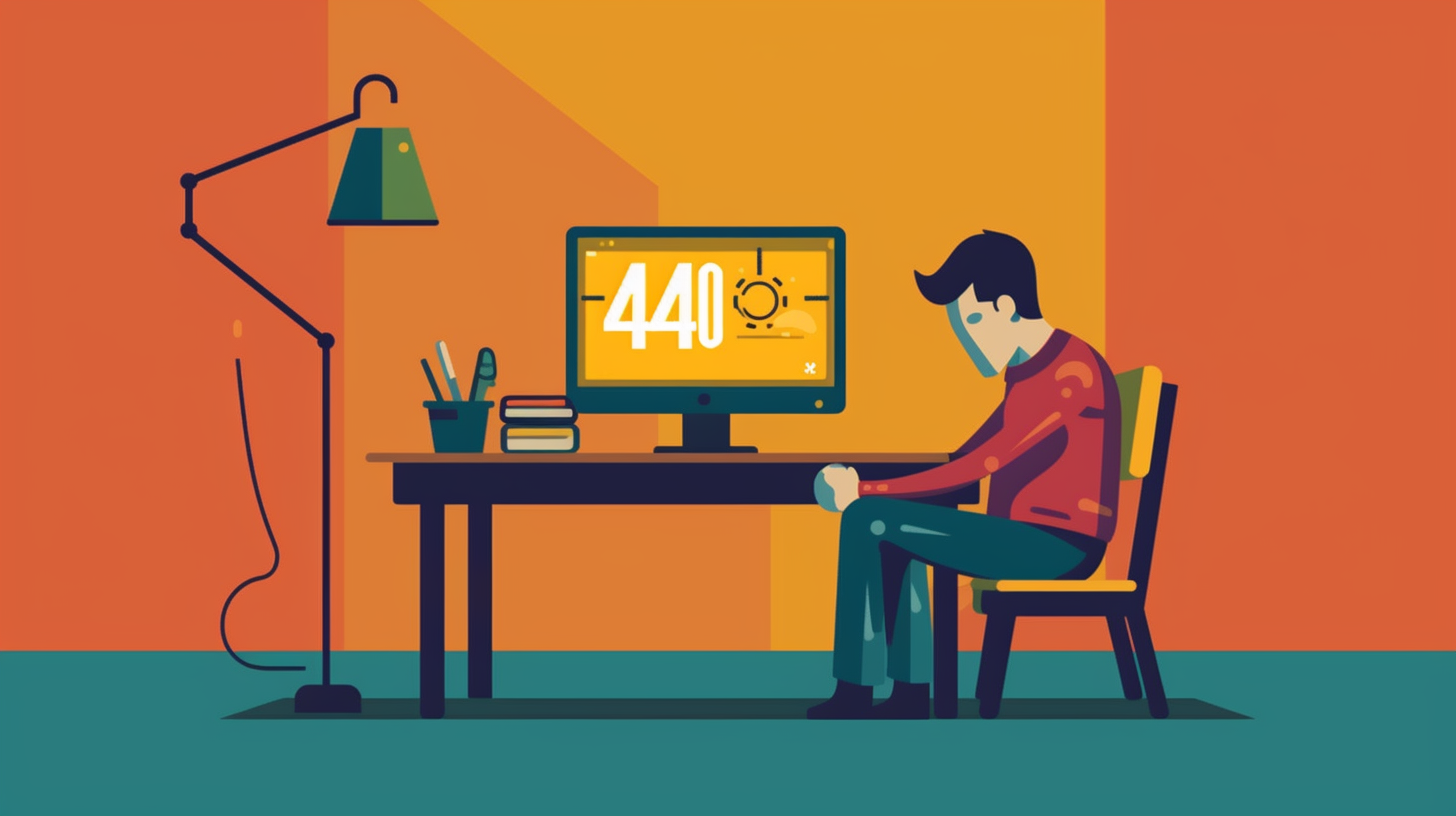 Confused user viewing a custom 404 error page