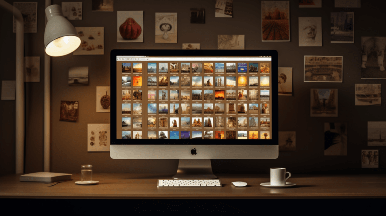 Website displaying a photo gallery