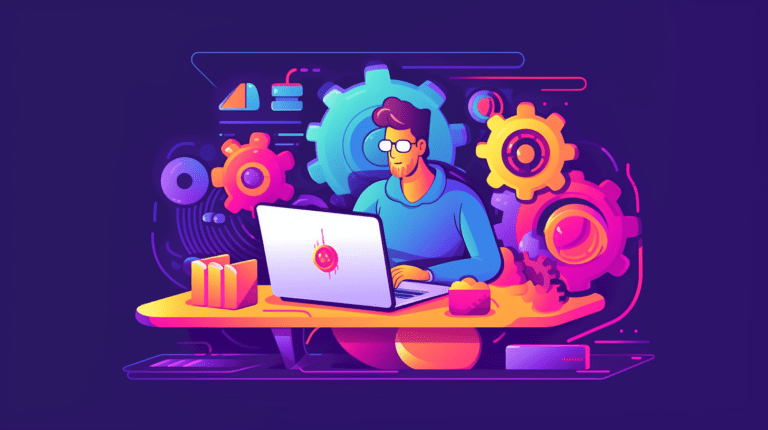 Developer optimizing and scaling web applications.