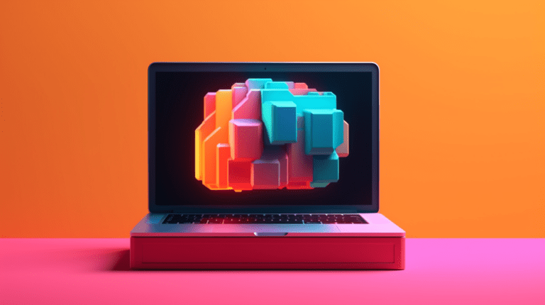 Laptop with Docker container icon