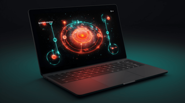 Laptop running a simple Electron app