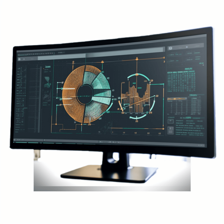 Performance testing software on a computer monitor