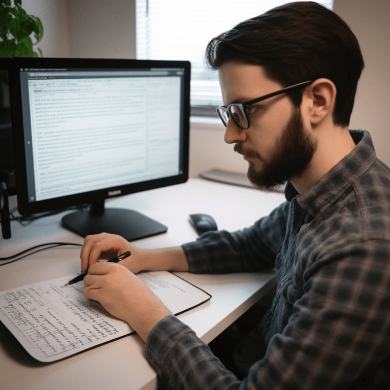 Tester documenting a software bug