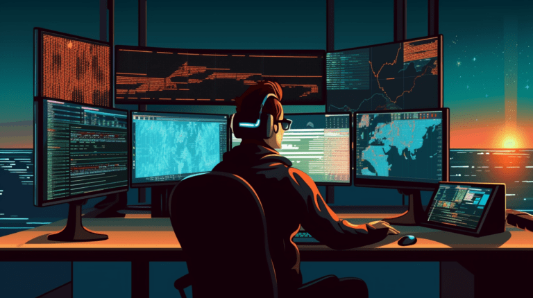 Programmer using a tracing tool for software testing.