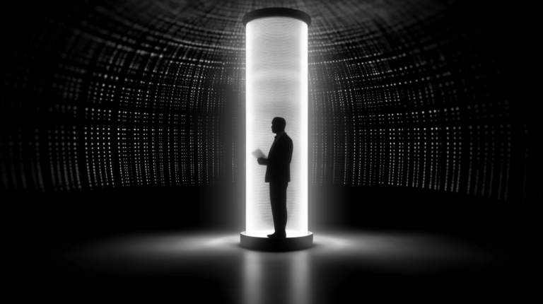 User interacting with a virtual assistant.