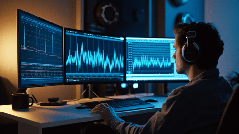 Testing an audio editing application.