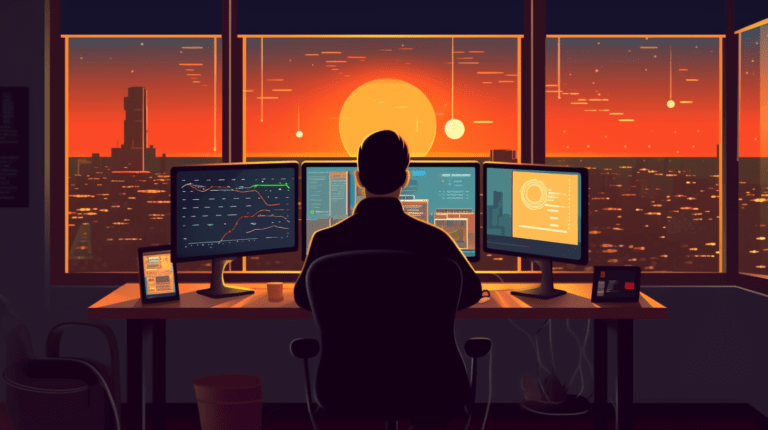 Developer testing software on different virtual machines.