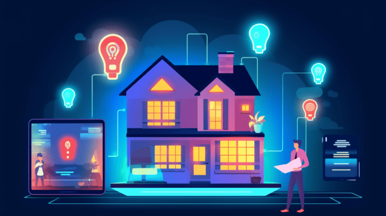 Tester using a smart home application surrounded by smart devices.