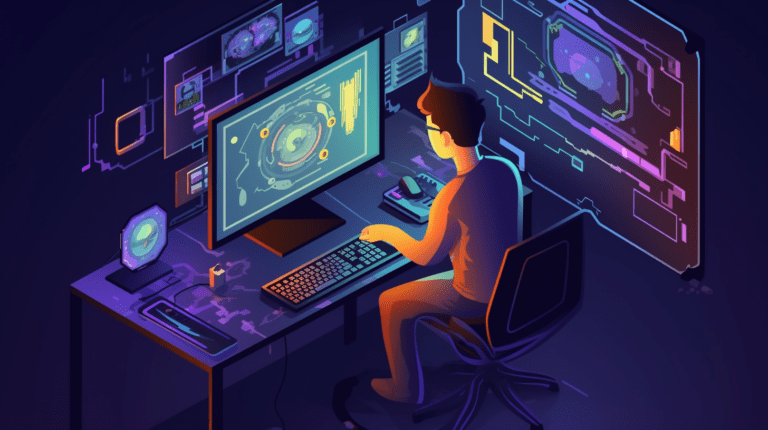 A tester examining a hardware-software complex.