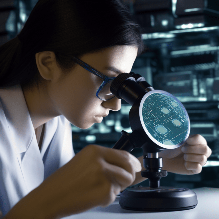 Penetration tester inspecting a computer system