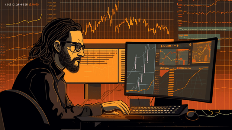 A young professional analyzing data with Python.