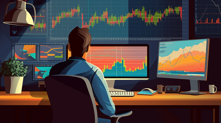 An analyst evaluating risks using data analytics.