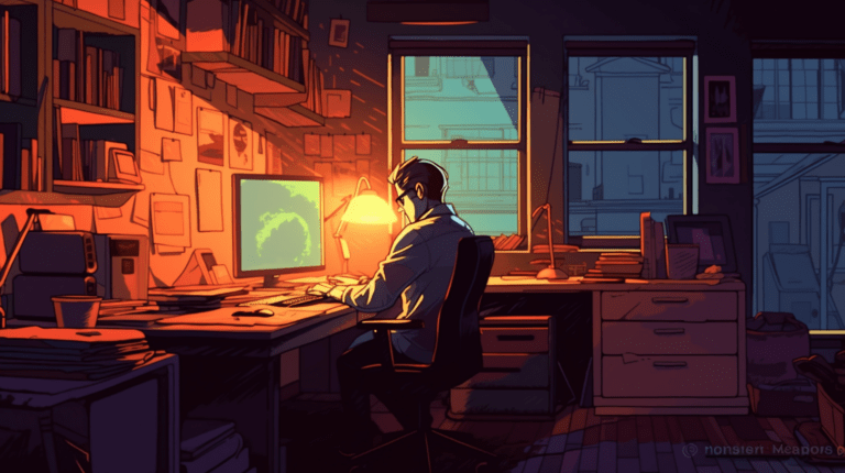 Person working on a computer.
