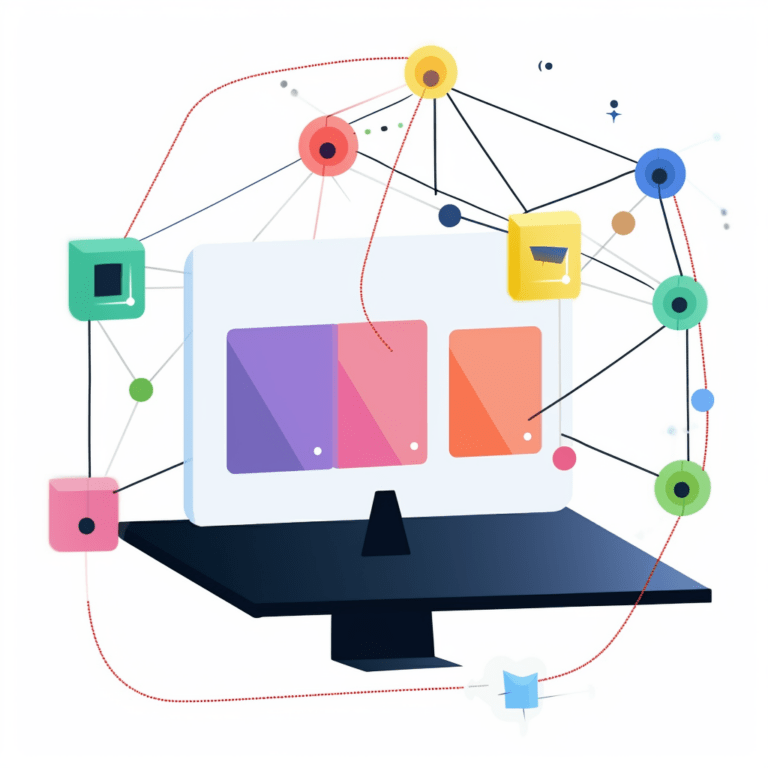 Abstract representation of a database on a computer screen