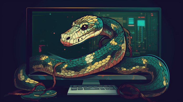 A python preparing to work with a Python module.