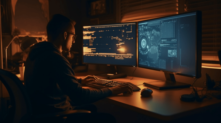A person coding in Python.