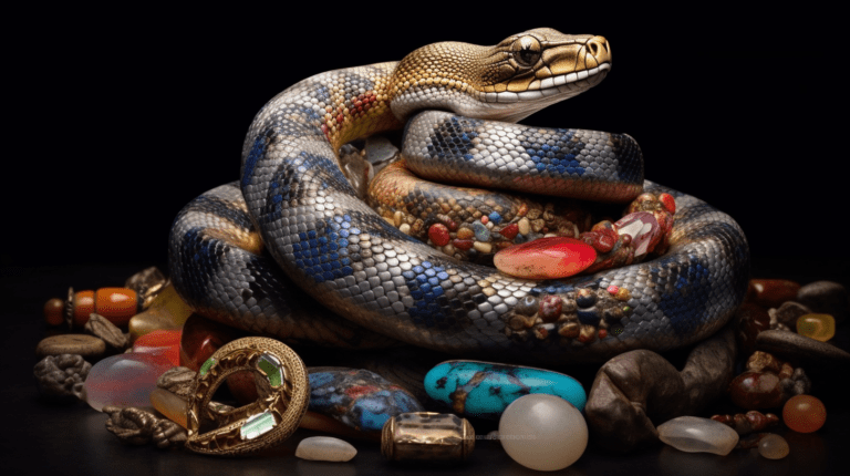 Python and unique gemstones representing Python sets.
