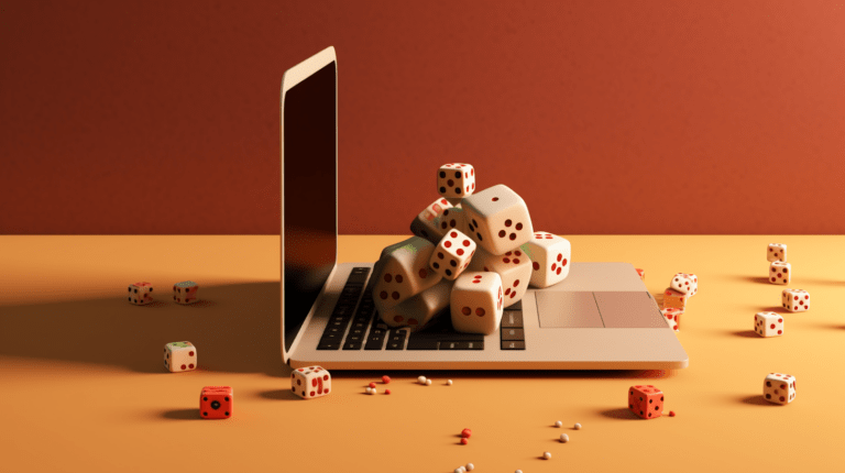 Desktop setup illustrating the concept of randomness in Python programming.