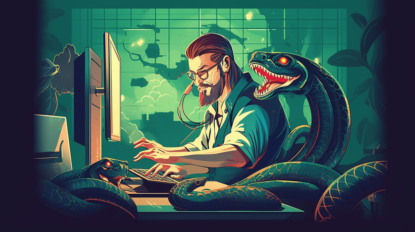 A programmer using Python for version control.
