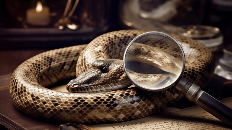 Python and magnifying glass.