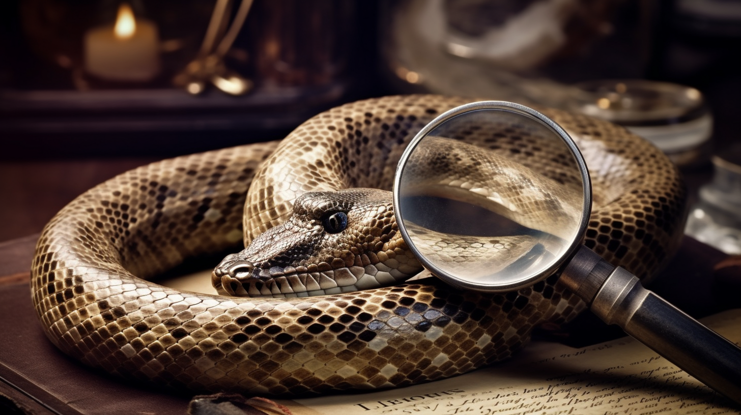 Python and magnifying glass.