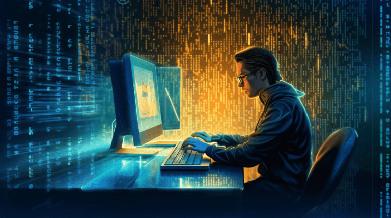 Programmer encrypting data using Python and hashing algorithms.